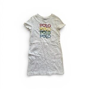 Polo by Ralph Lauren White Cotton Dress Girls Size 7 NWT